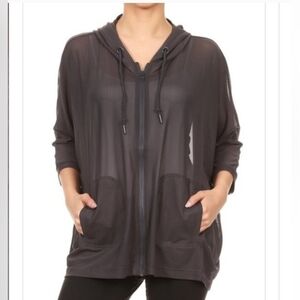 Ki Pro Performance Sheer Black Hoodie for Women‎ Jacket Activewear
